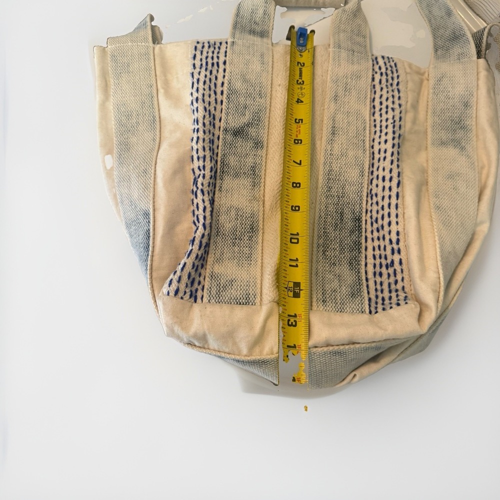 Free People Farmers Market Tote Granola Cream Stripes Handles Strap Summer Boho - Picture 6 of 6
